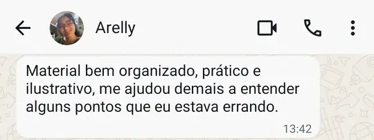 Depoimento de Arelly sobre o material