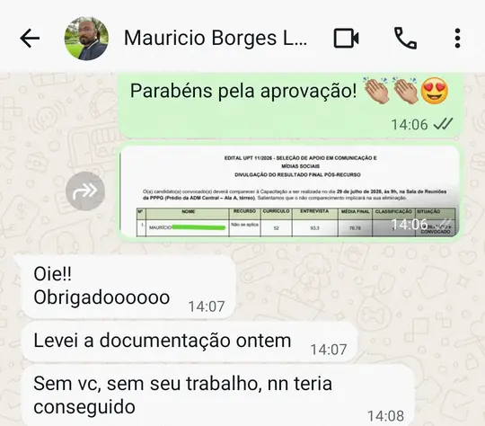 Resultado final de edital com aprovação e convocação